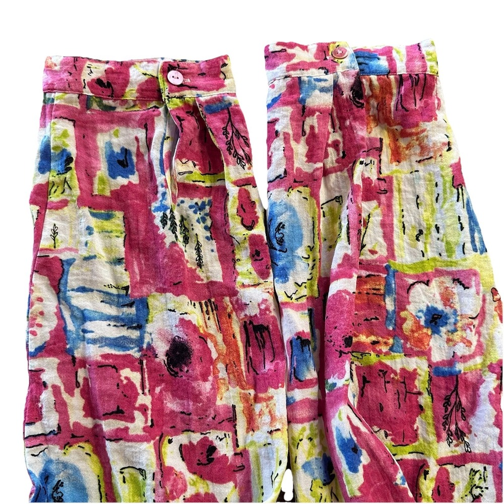 Ali Miles Artsy Watercolor Floral Button Up Tunic Lagenlook‎ Plus Size 1X - Picture 9 of 15